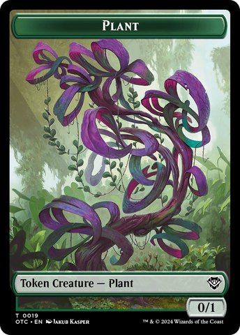 Plant // Sand Warrior Double-Sided Token [Outlaws of Thunder Junction Commander Tokens]